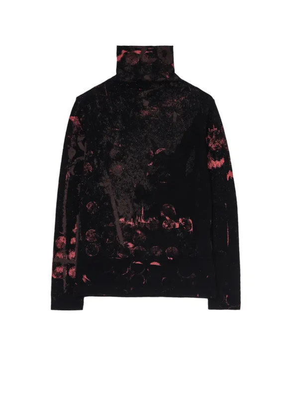1/26 JERSEY GRAFFITI PRINT HIGHT NECK LONG SLEEVE T sold by Yohji Yamamoto