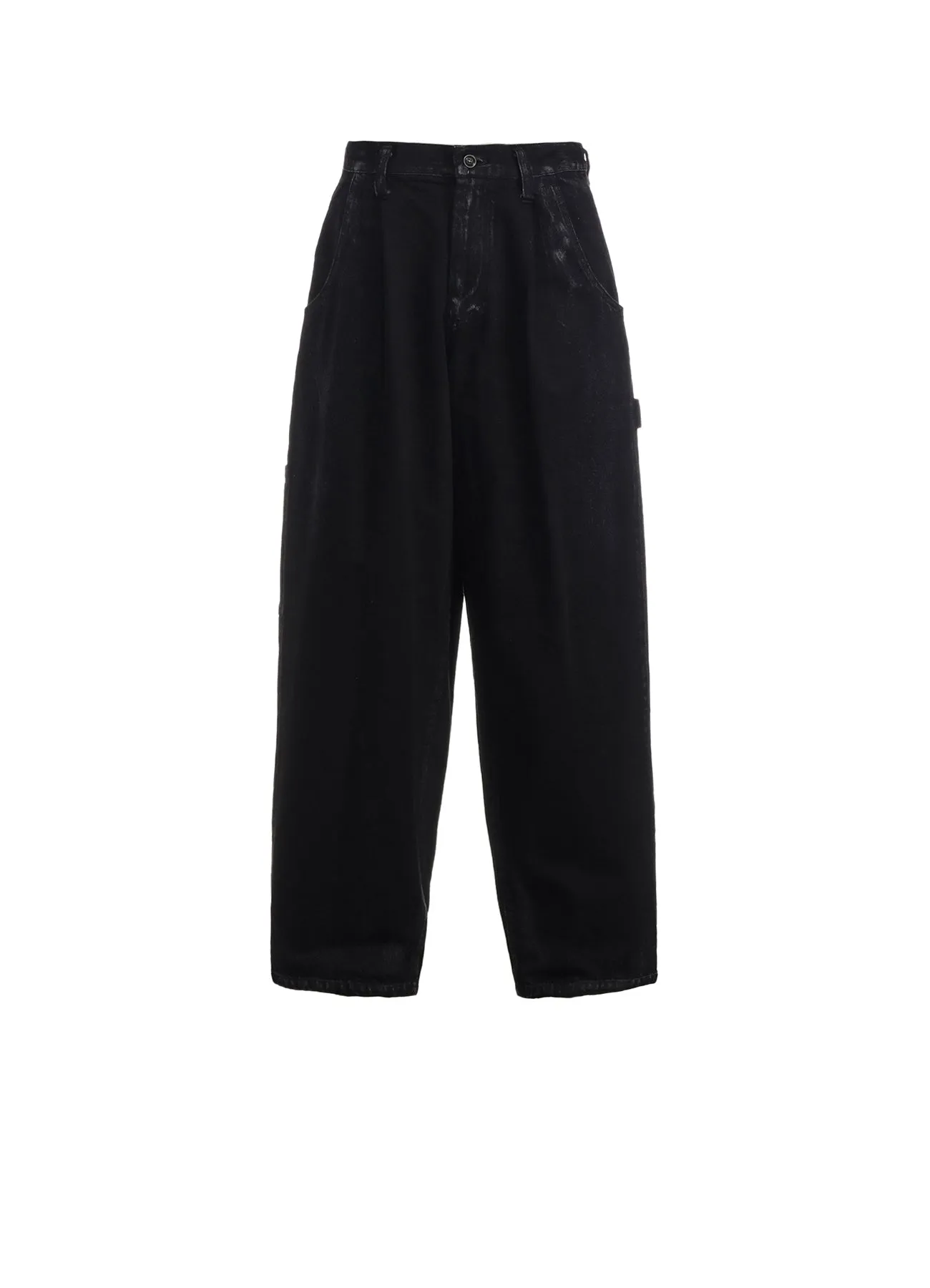 10OZ DENIM SINGLE-PLEATED WIDE LEG PANTS sold by Yohji Yamamoto