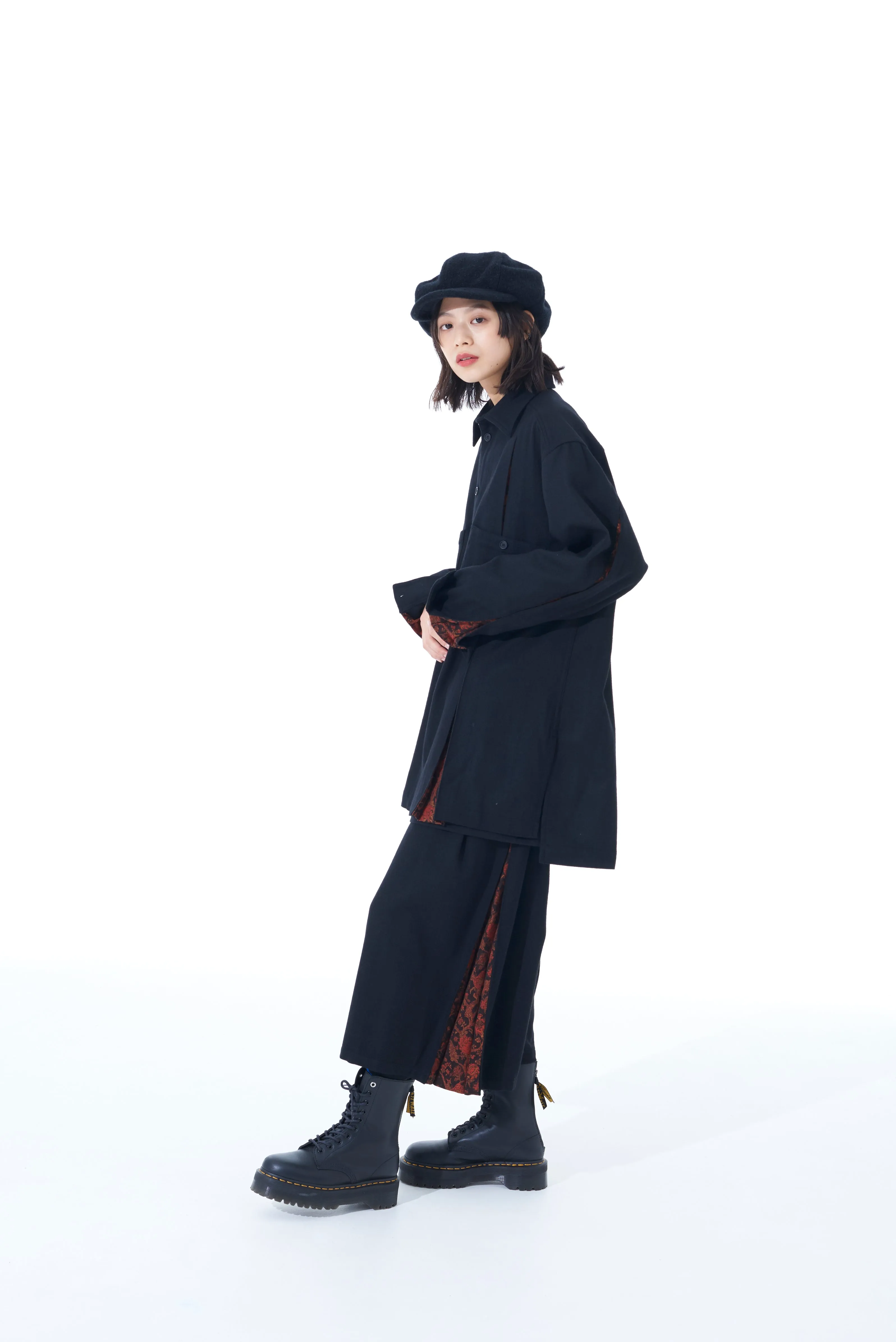 1/10 FLANNEL + COTTON/THORNY JACQUARD SIDE-SWITCHING PANTS sold by Yohji Yamamoto product image thumbnail 5