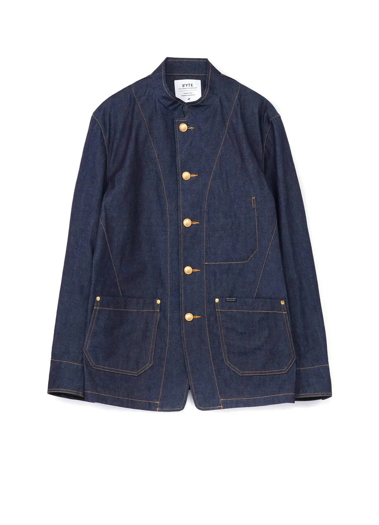 10 OZ DENIM STAND COLLAR COVERALLS JACKET sold by Yohji Yamamoto