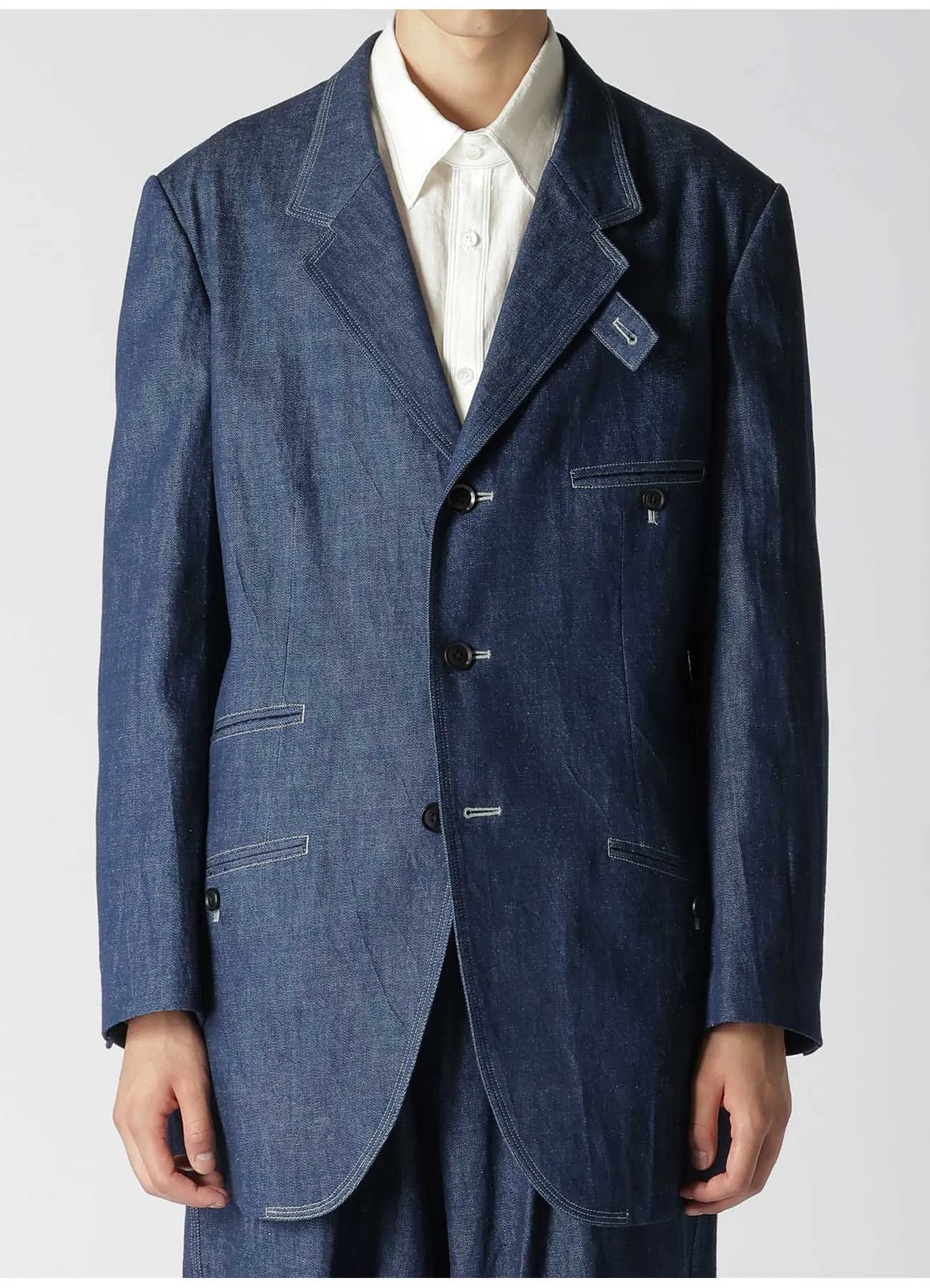 11oz BLUE DENIM TRIPLE STITCH JACKET sold by Yohji Yamamoto product image thumbnail 2