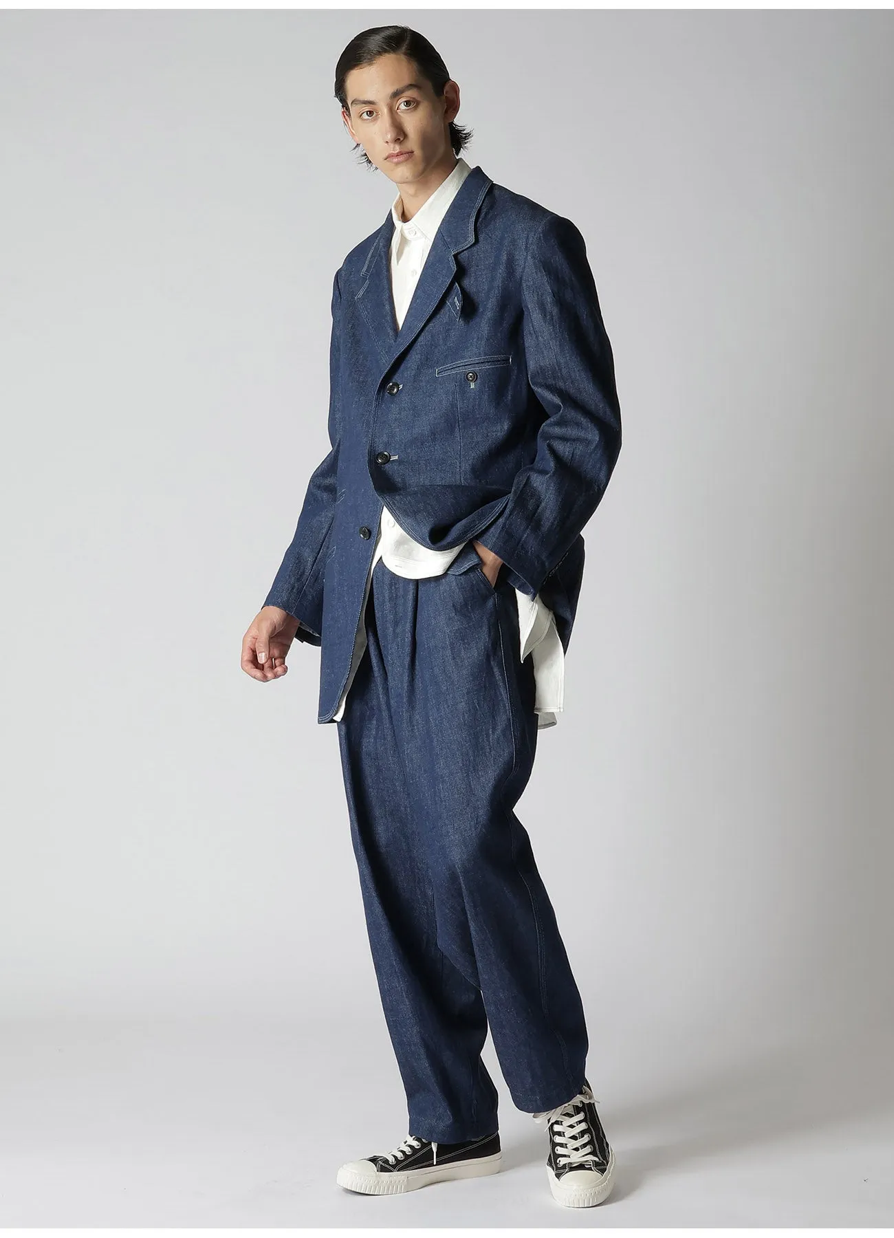 11oz BLUE DENIM TRIPLE STITCH JACKET sold by Yohji Yamamoto product image thumbnail 3
