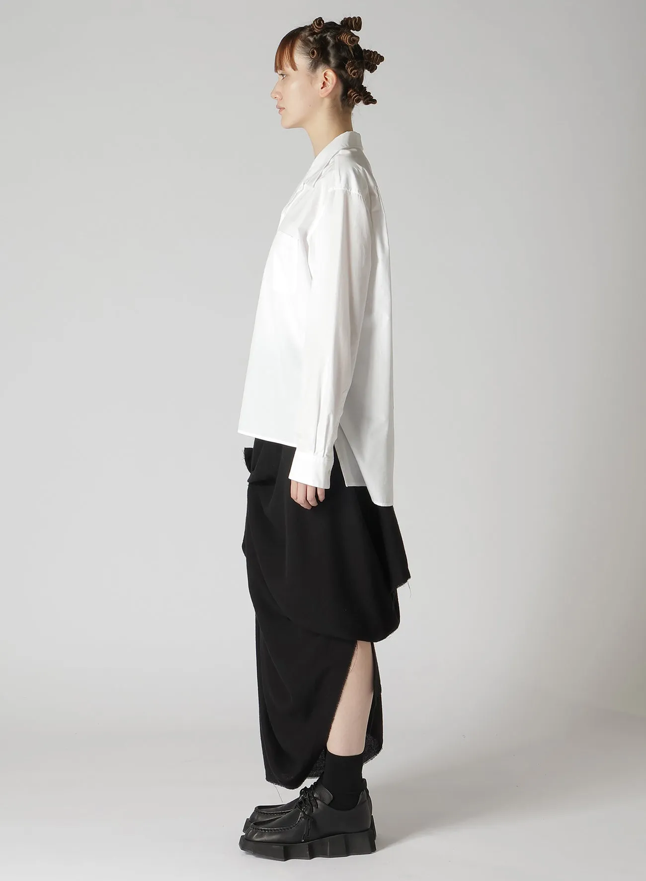 100/2 BROAD COTTON OPEN COLLAR SHIRT sold by Yohji Yamamoto product image thumbnail 5