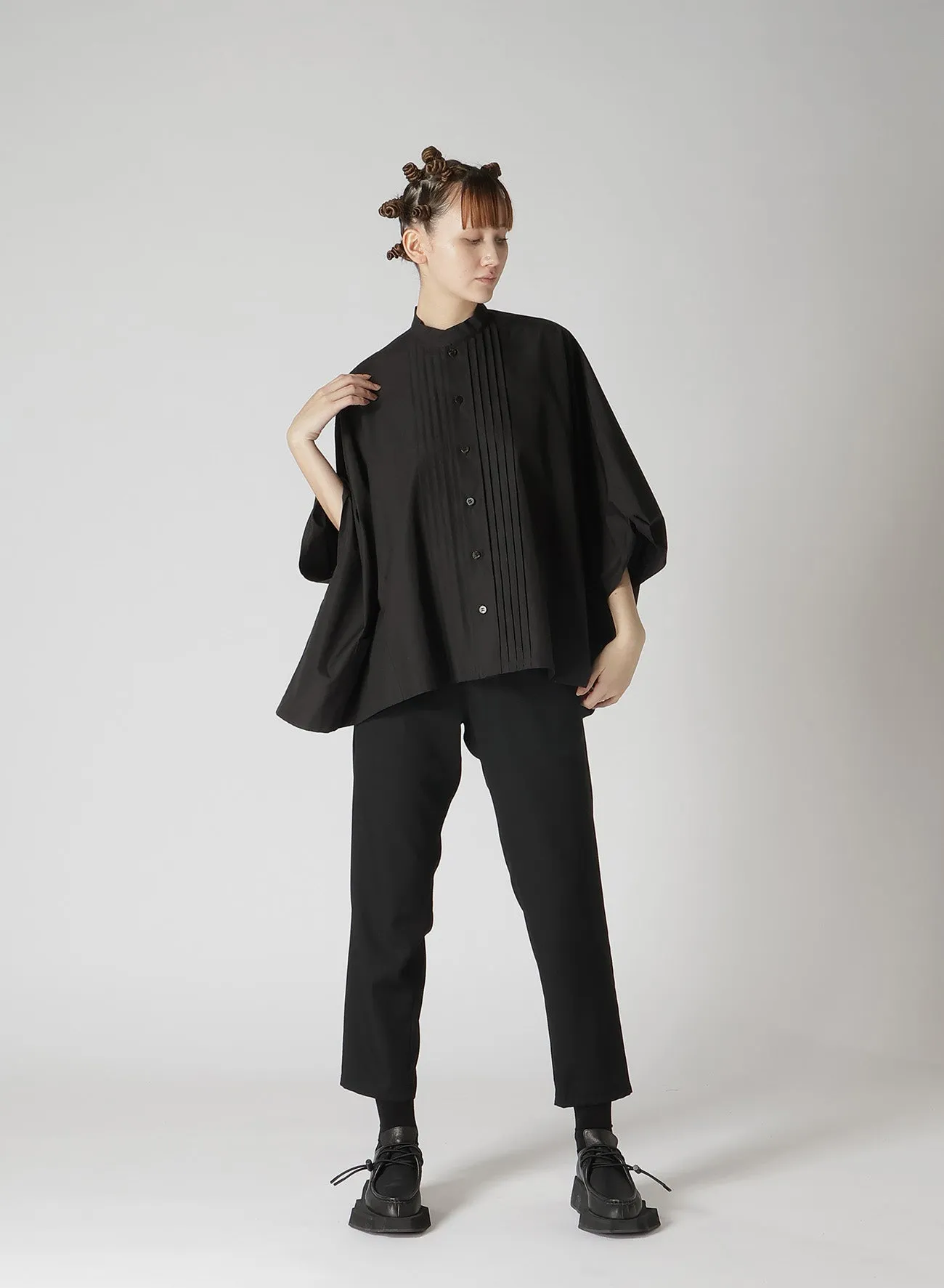 100/2 BROAD COTTON PIN TUCK BIG SHIRT sold by Yohji Yamamoto product image thumbnail 4