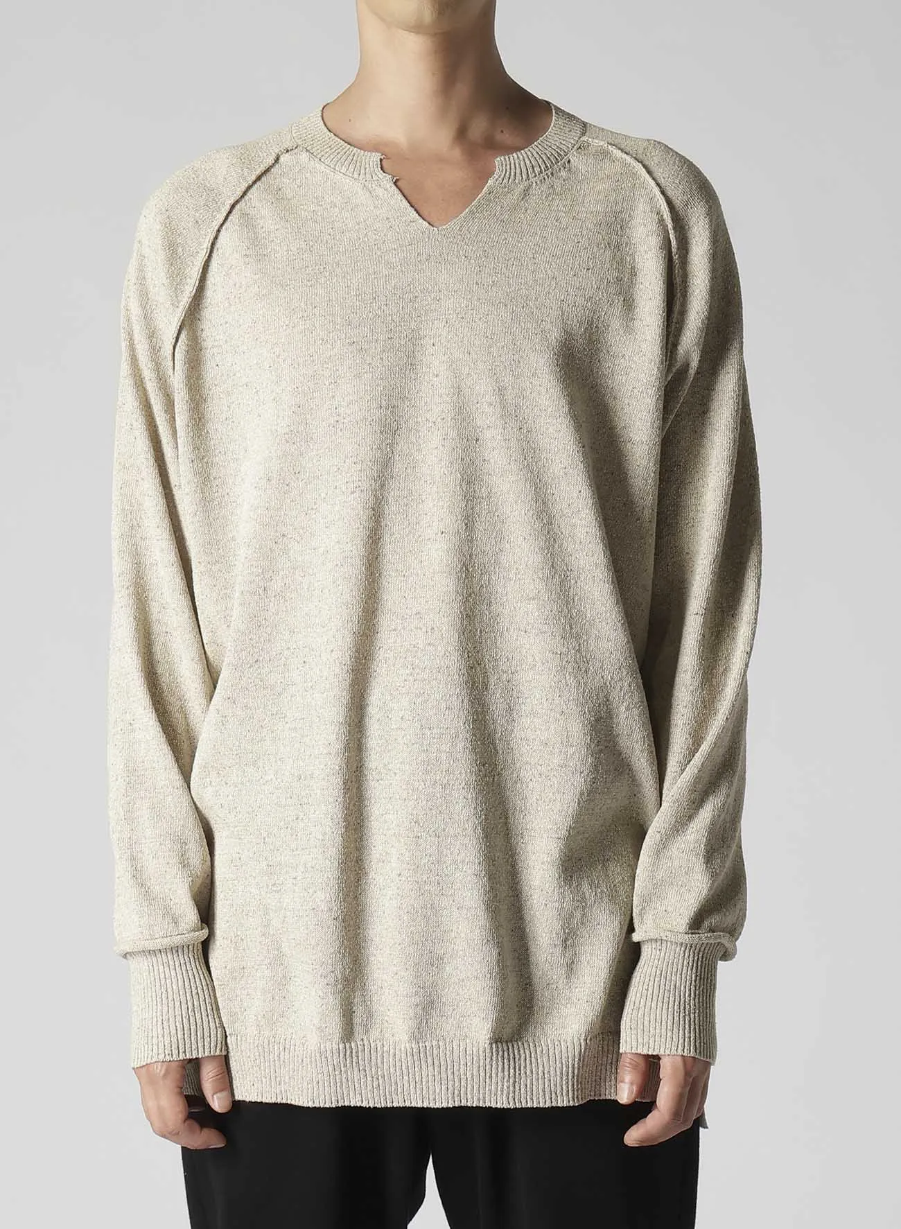 10G JERSEY STITCH COLLAR SLIT LONG SLEEVE sold by Yohji Yamamoto product image thumbnail 2