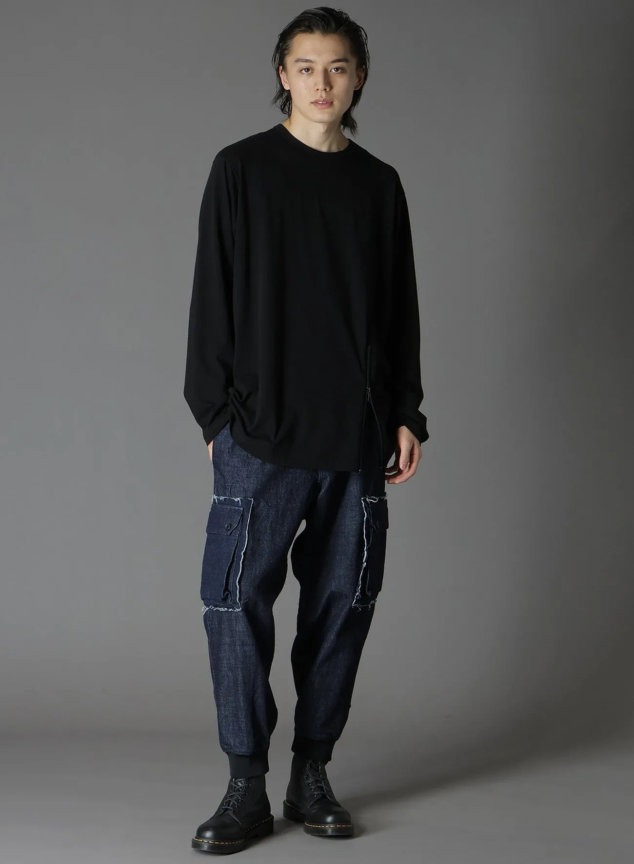 12OZ DENIM RIBBED HEM CARGO PANTS sold by Yohji Yamamoto product image thumbnail 2