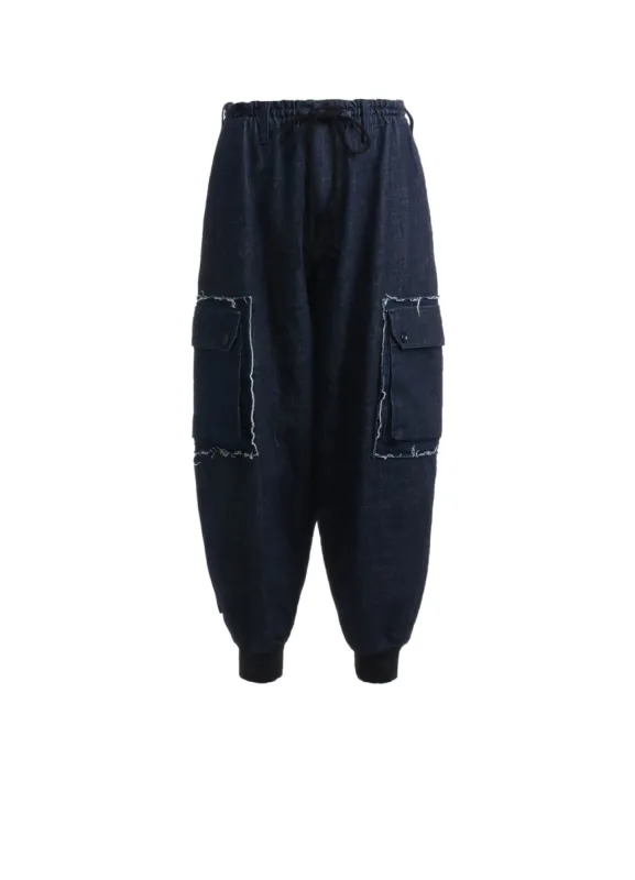 12OZ DENIM RIBBED HEM CARGO PANTS made by Yohji Yamamoto