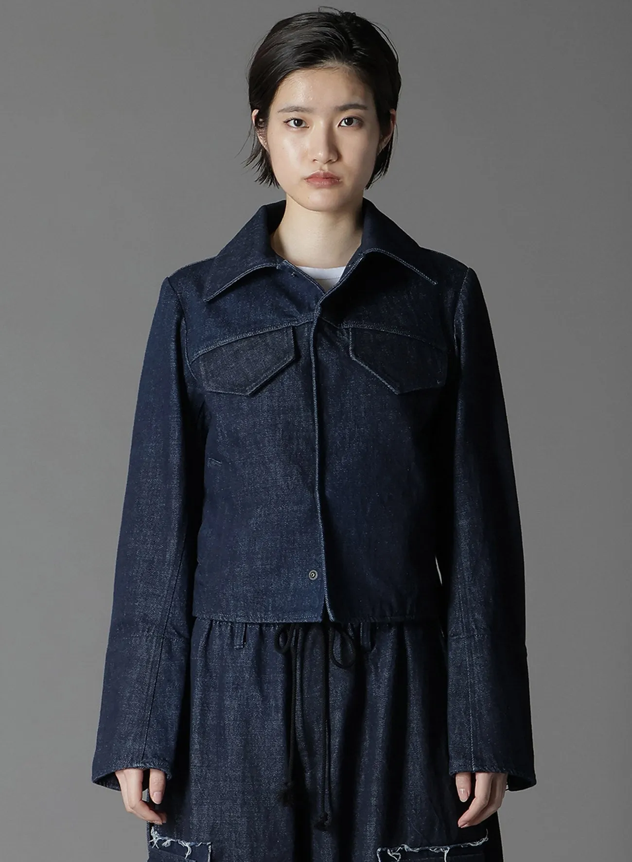 12OZ DENIM BACK CUTOUT SHORT JACKET sold by Yohji Yamamoto product image thumbnail 5