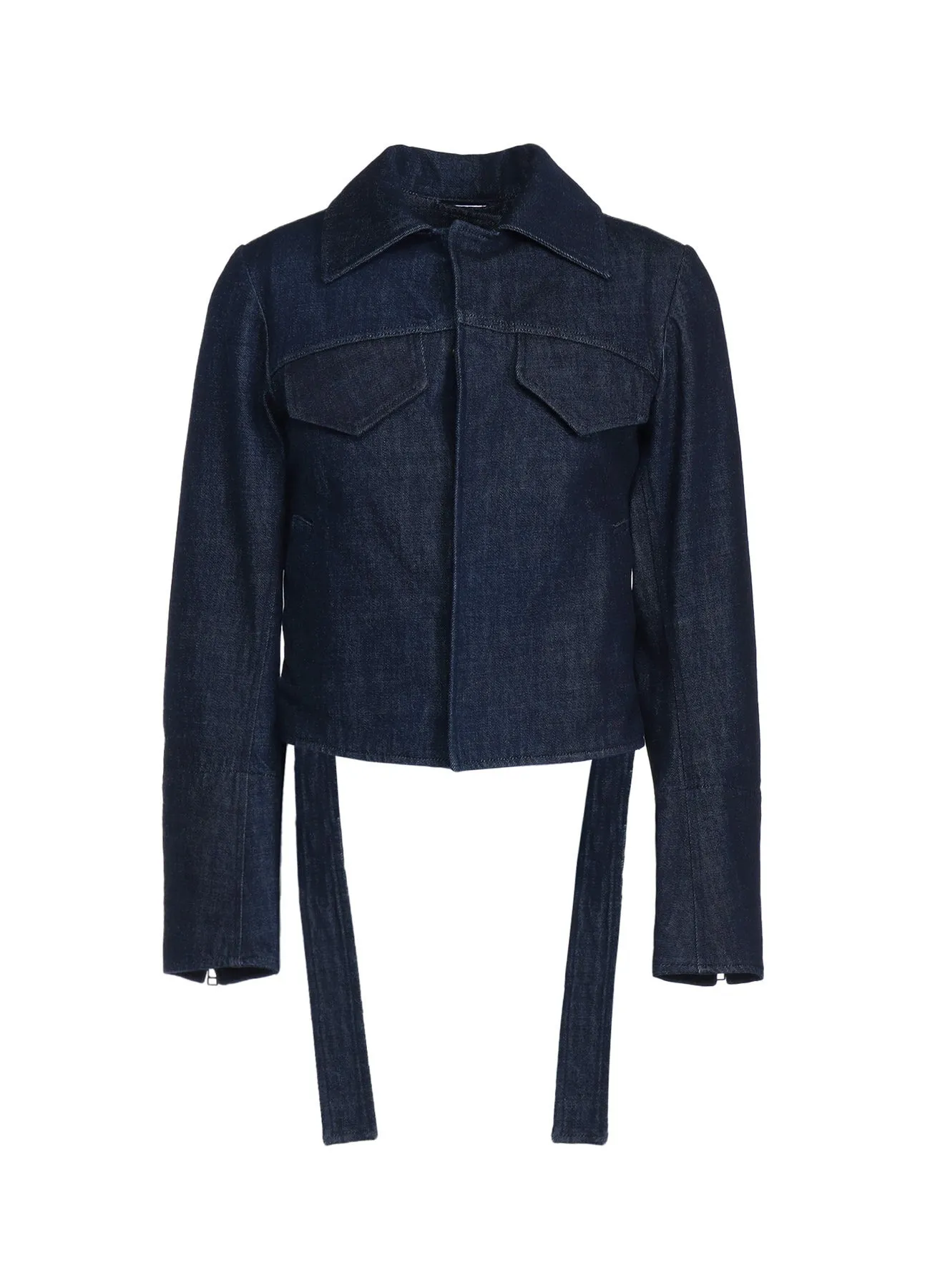 12OZ DENIM BACK CUTOUT SHORT JACKET sold by Yohji Yamamoto
