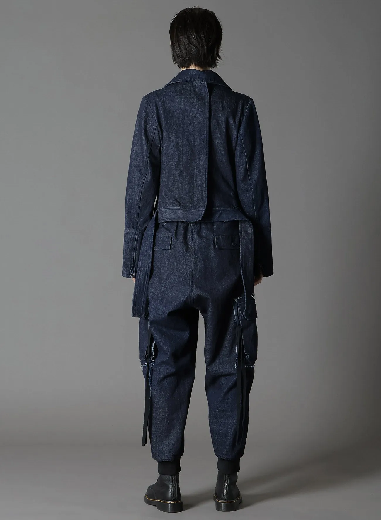 12OZ DENIM BACK CUTOUT SHORT JACKET sold by Yohji Yamamoto product image thumbnail 4