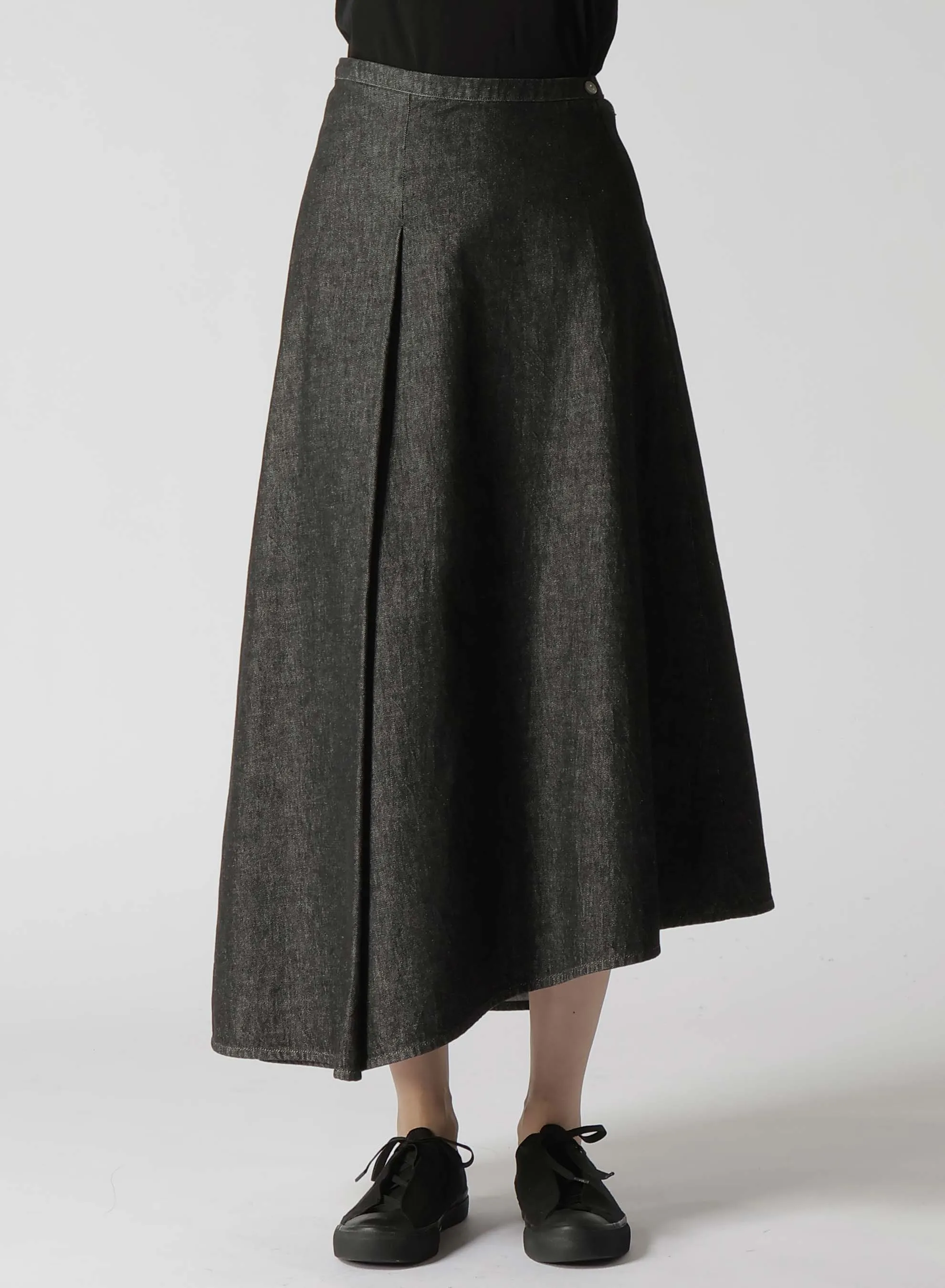 10OZ UNEVEN YARN DENIM CURVED WAIST SKIRT sold by Yohji Yamamoto product image thumbnail 2