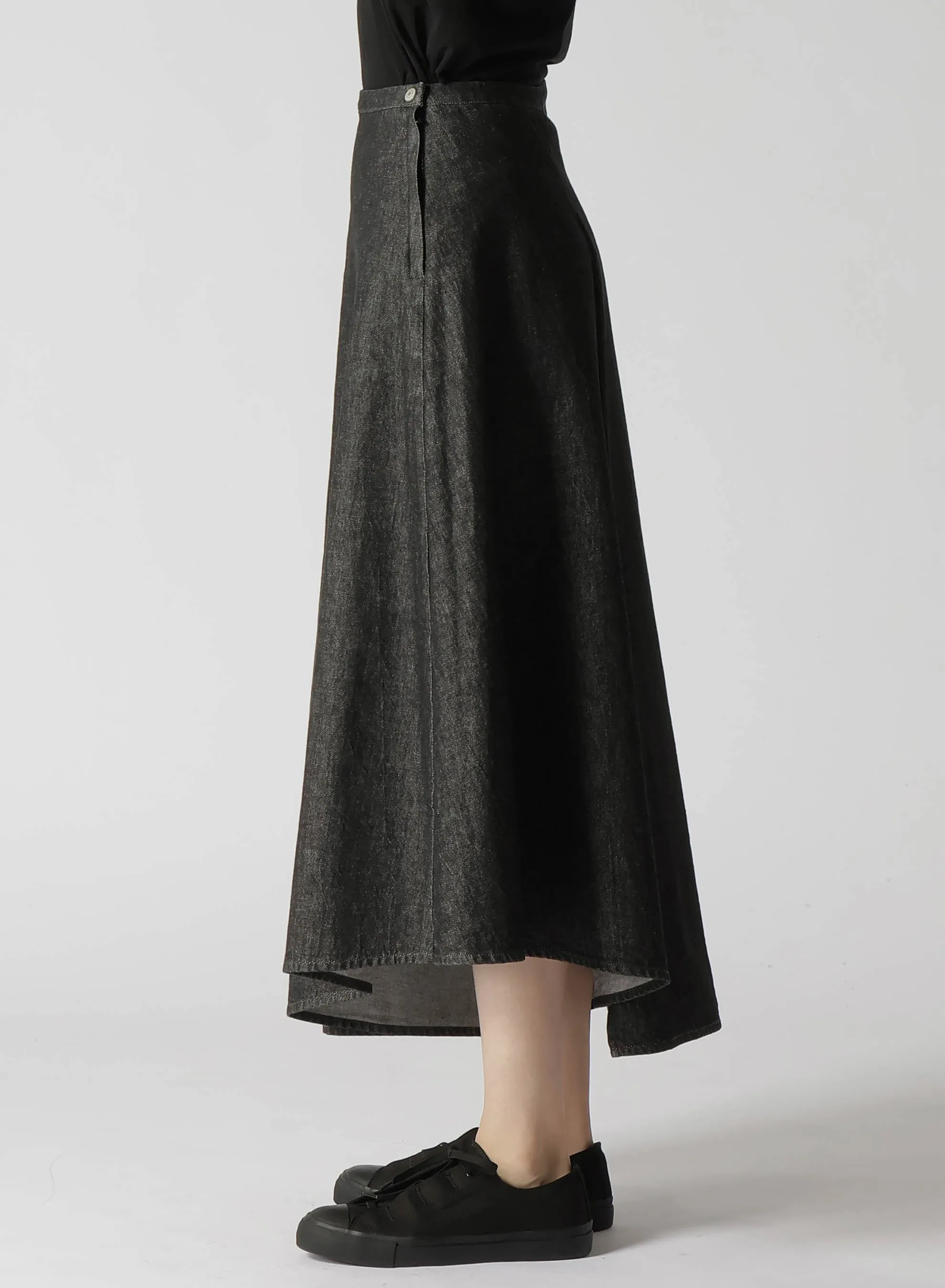 10OZ UNEVEN YARN DENIM CURVED WAIST SKIRT sold by Yohji Yamamoto product image thumbnail 4