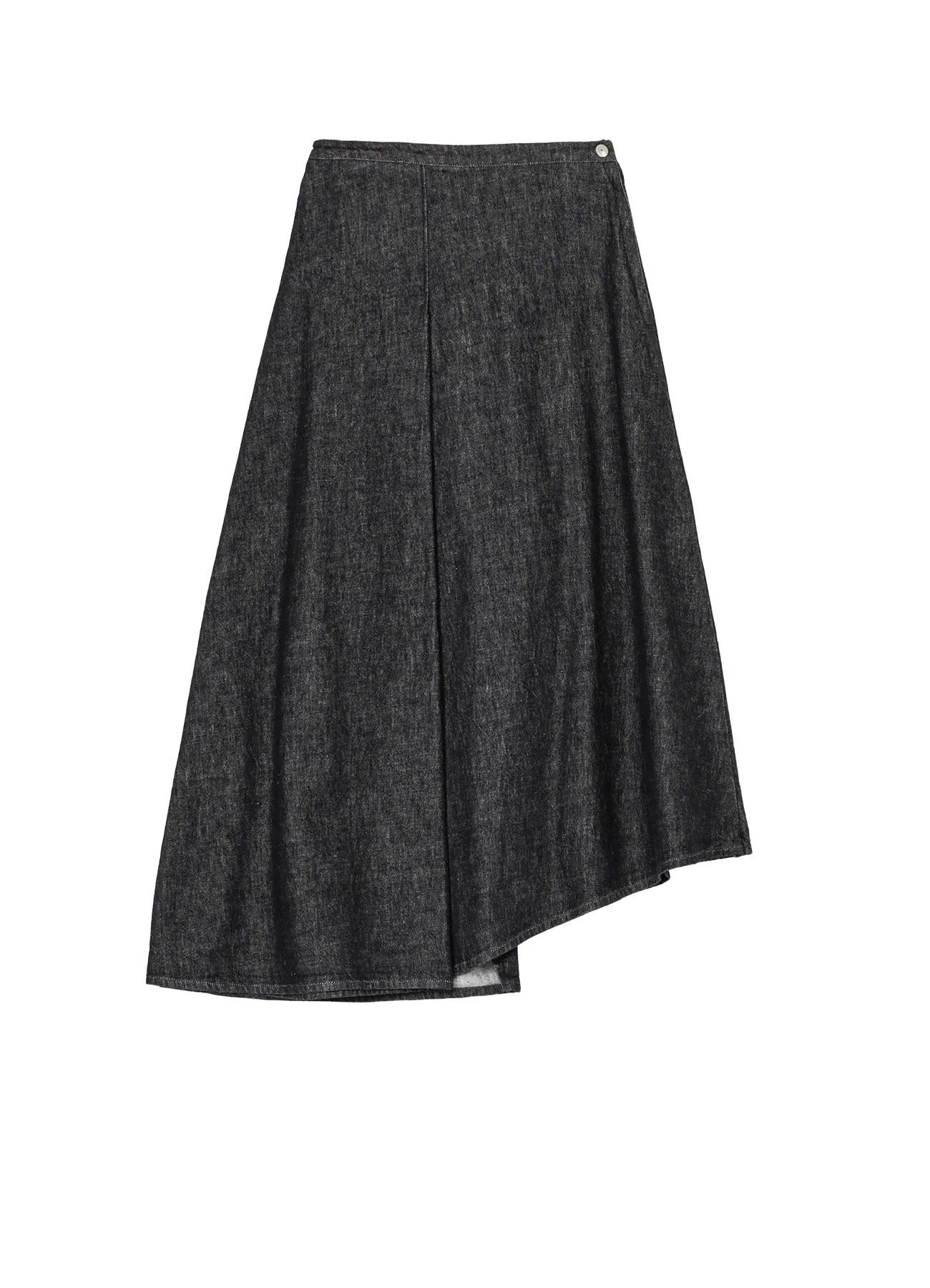 10OZ UNEVEN YARN DENIM CURVED WAIST SKIRT sold by Yohji Yamamoto