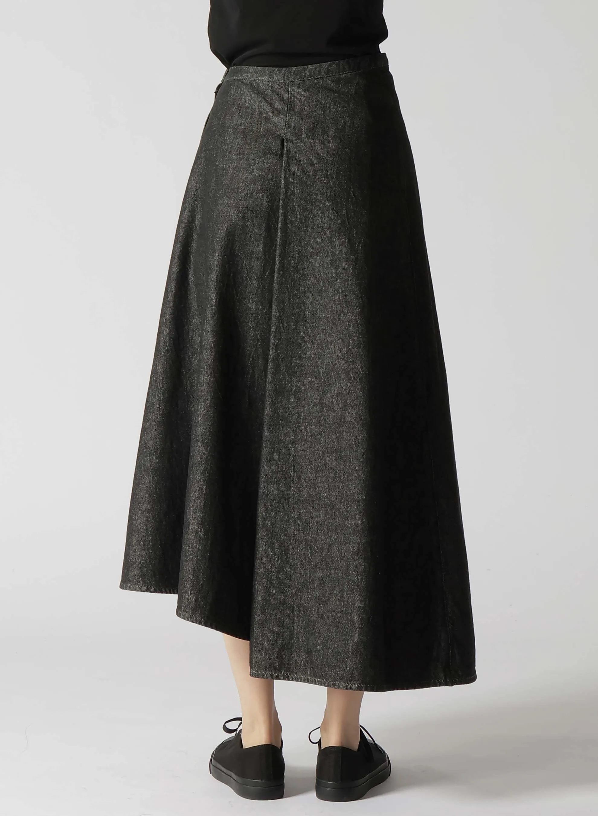 10OZ UNEVEN YARN DENIM CURVED WAIST SKIRT sold by Yohji Yamamoto product image thumbnail 5