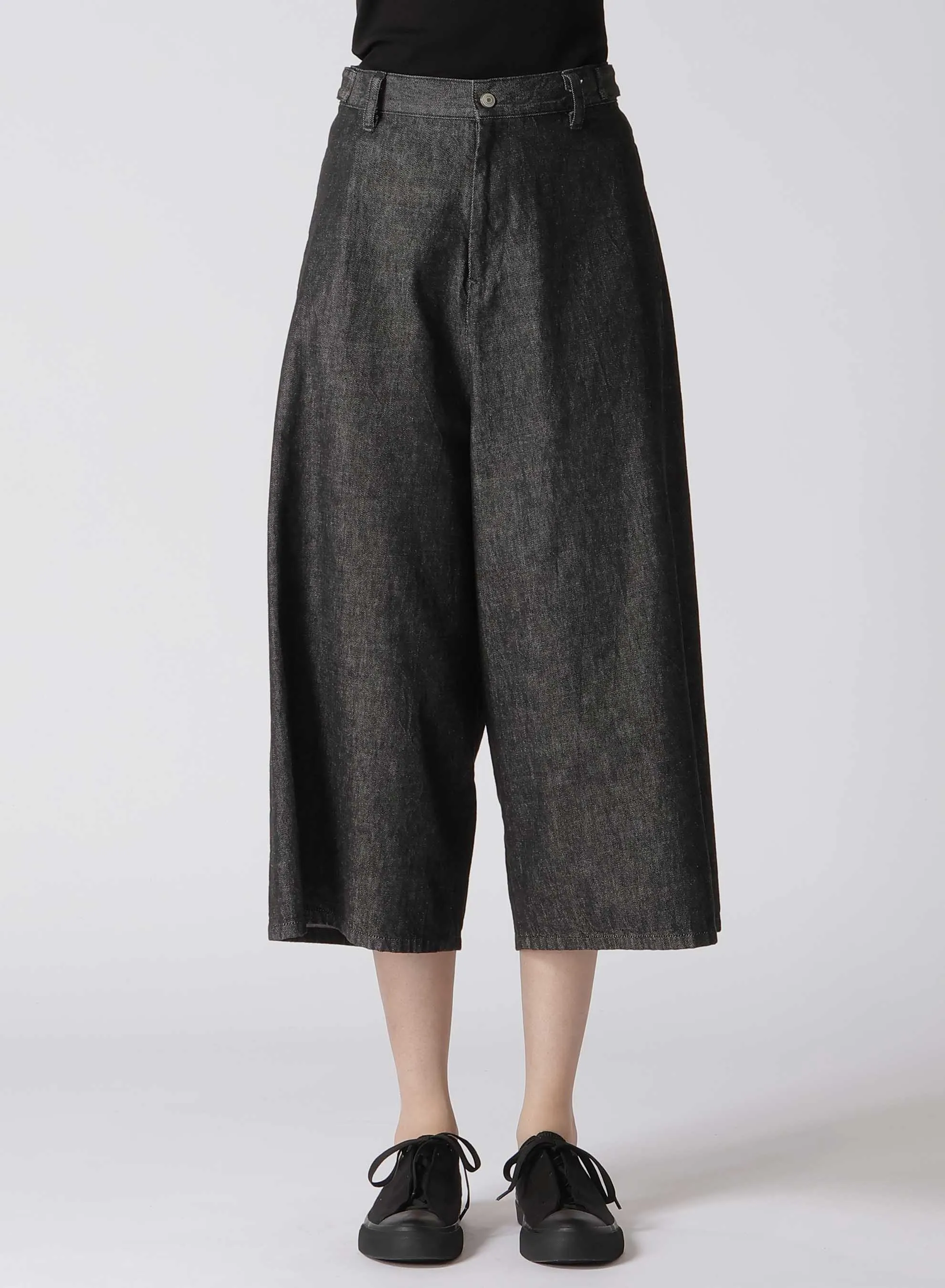 10OZ UNEVEN YARN DENIM CROPPED WIDE PANTS sold by Yohji Yamamoto product image thumbnail 2