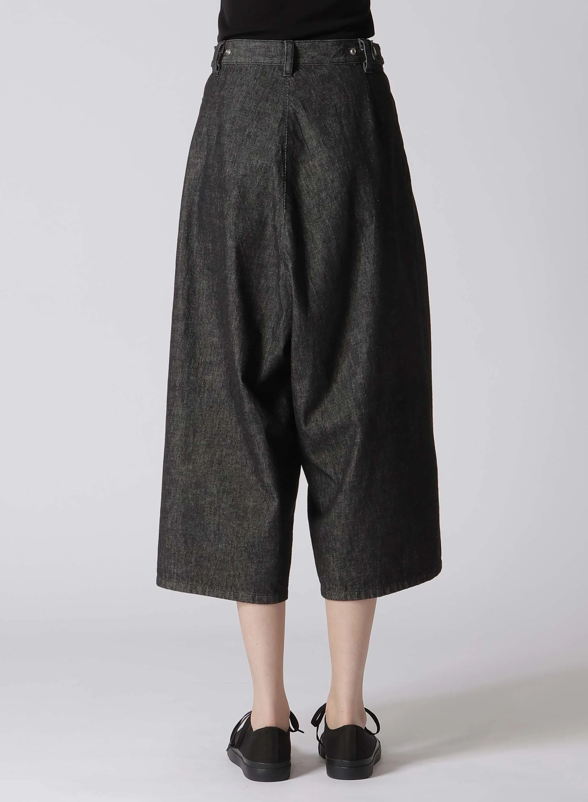 10OZ UNEVEN YARN DENIM CROPPED WIDE PANTS sold by Yohji Yamamoto product image thumbnail 5