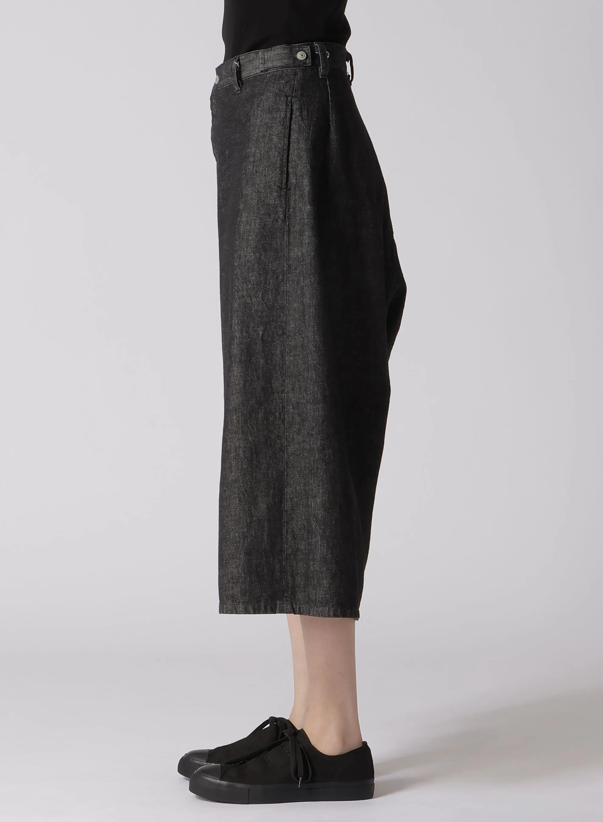 10OZ UNEVEN YARN DENIM CROPPED WIDE PANTS sold by Yohji Yamamoto product image thumbnail 4