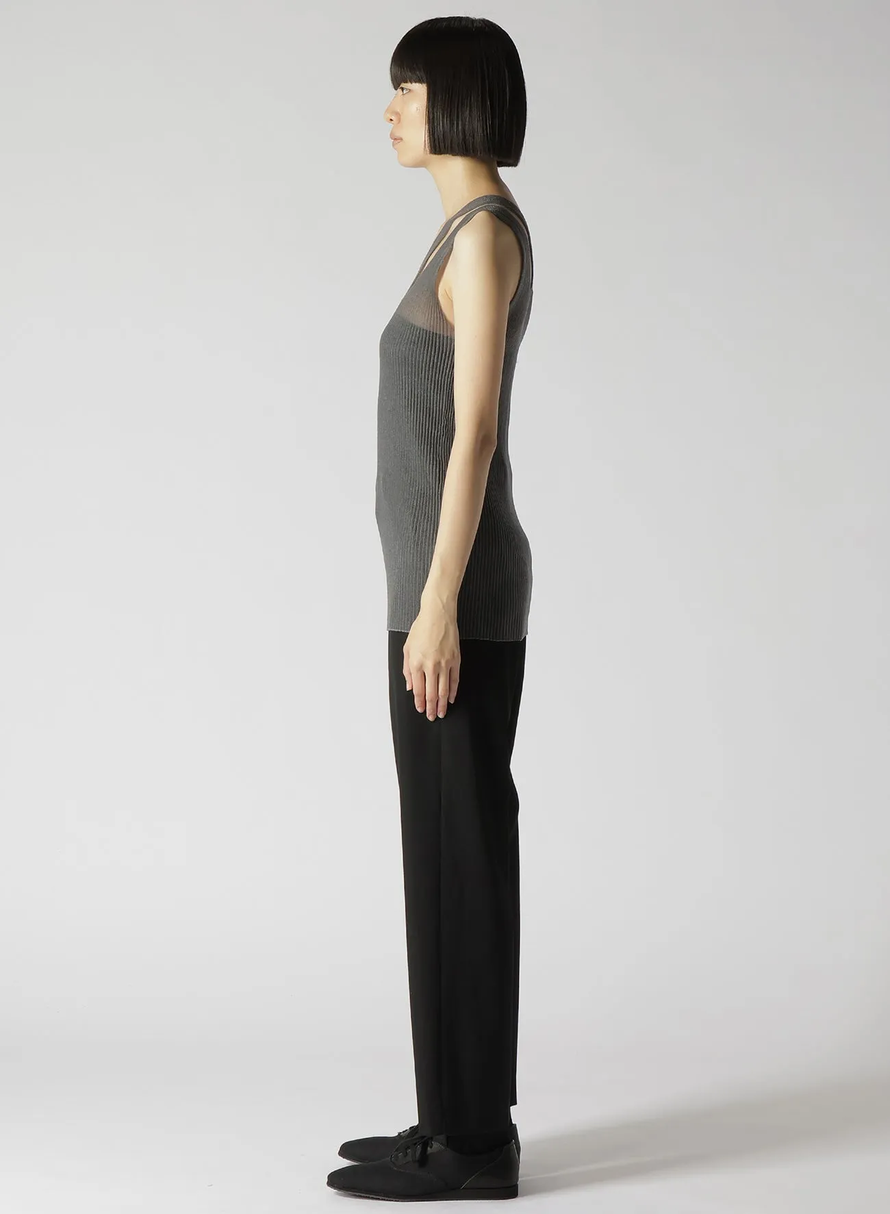 12G 3*3 RIB collections SLEEVELESS TOP A sold by Yohji Yamamoto product image thumbnail 4