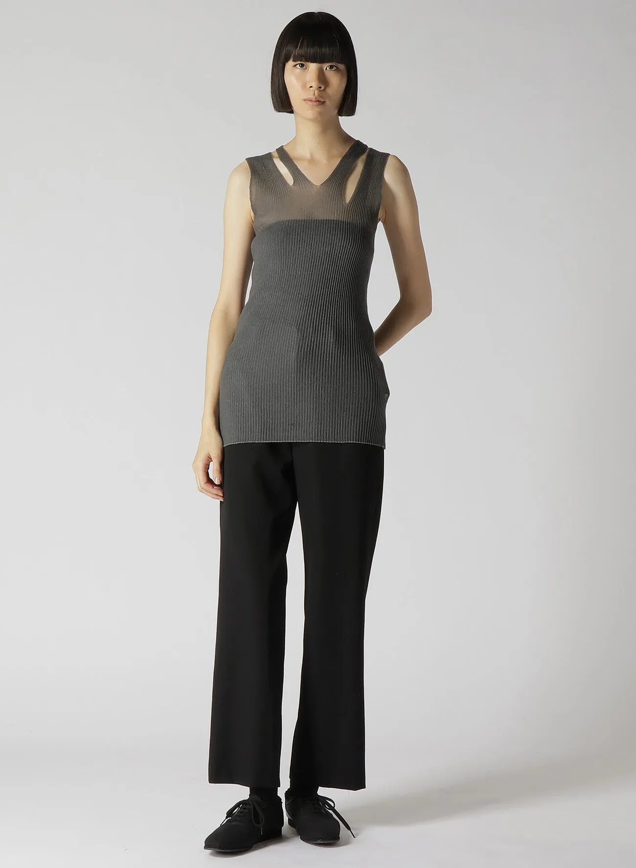 12G 3*3 RIB collections SLEEVELESS TOP A sold by Yohji Yamamoto product image thumbnail 3