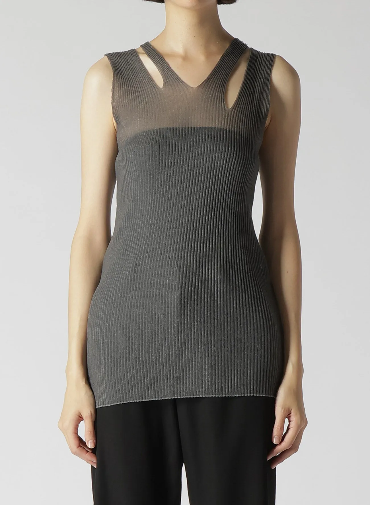 12G 3*3 RIB collections SLEEVELESS TOP A sold by Yohji Yamamoto product image thumbnail 2