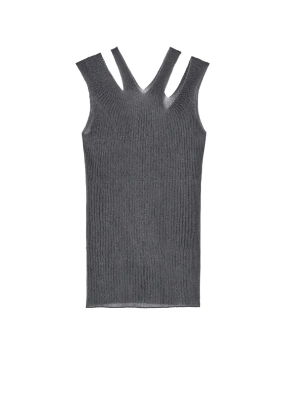 12G 3*3 RIB collections SLEEVELESS TOP A sold by Yohji Yamamoto