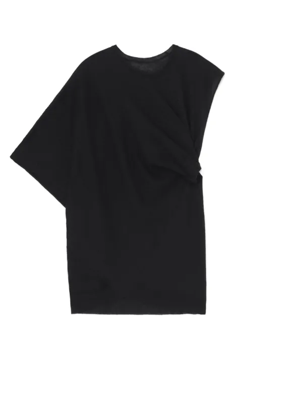 14G1P LOW TENSION PLAIN STITCH DRAPE DETAIL SHORT SLV PULLOVER sold by Yohji Yamamoto