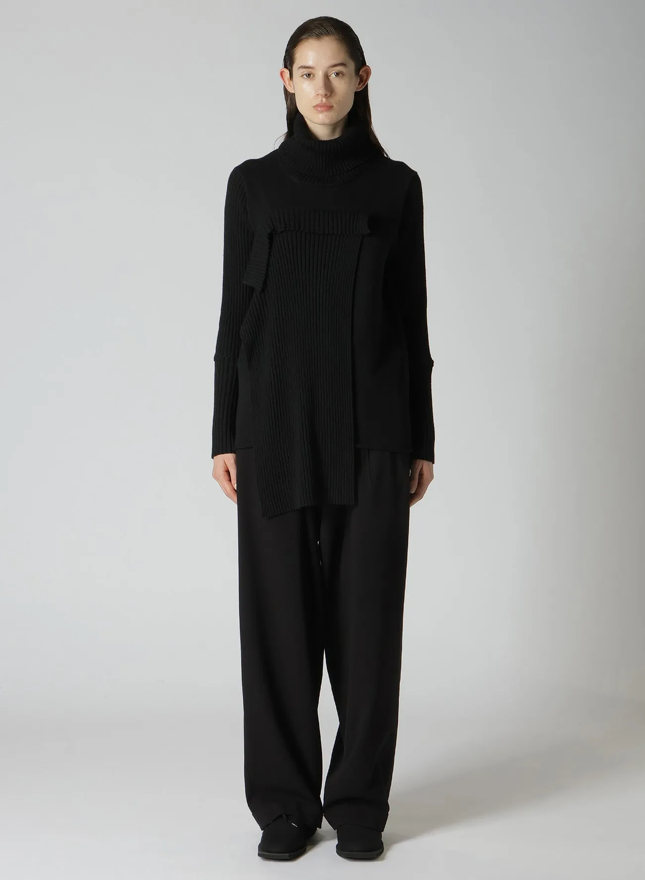 12G2P PLAIN RIB FRONT D CLOTH TURTLE NECK PO sold by Yohji Yamamoto product image thumbnail 3