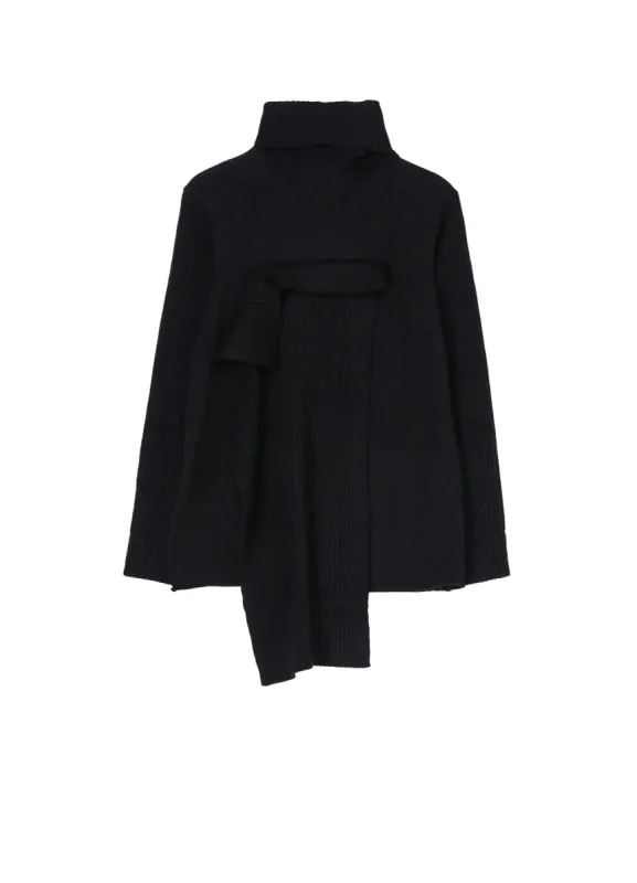 12G2P PLAIN RIB FRONT D CLOTH TURTLE NECK PO sold by Yohji Yamamoto