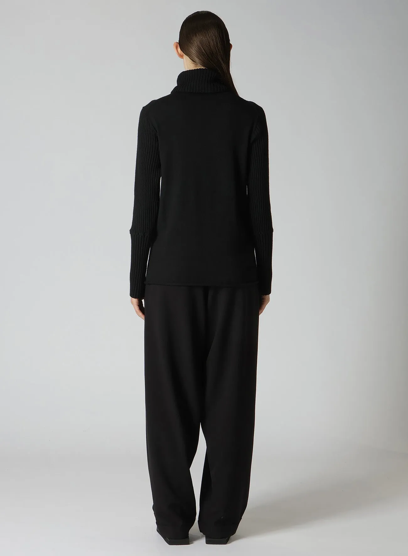12G2P PLAIN RIB FRONT D CLOTH TURTLE NECK PO sold by Yohji Yamamoto product image thumbnail 5