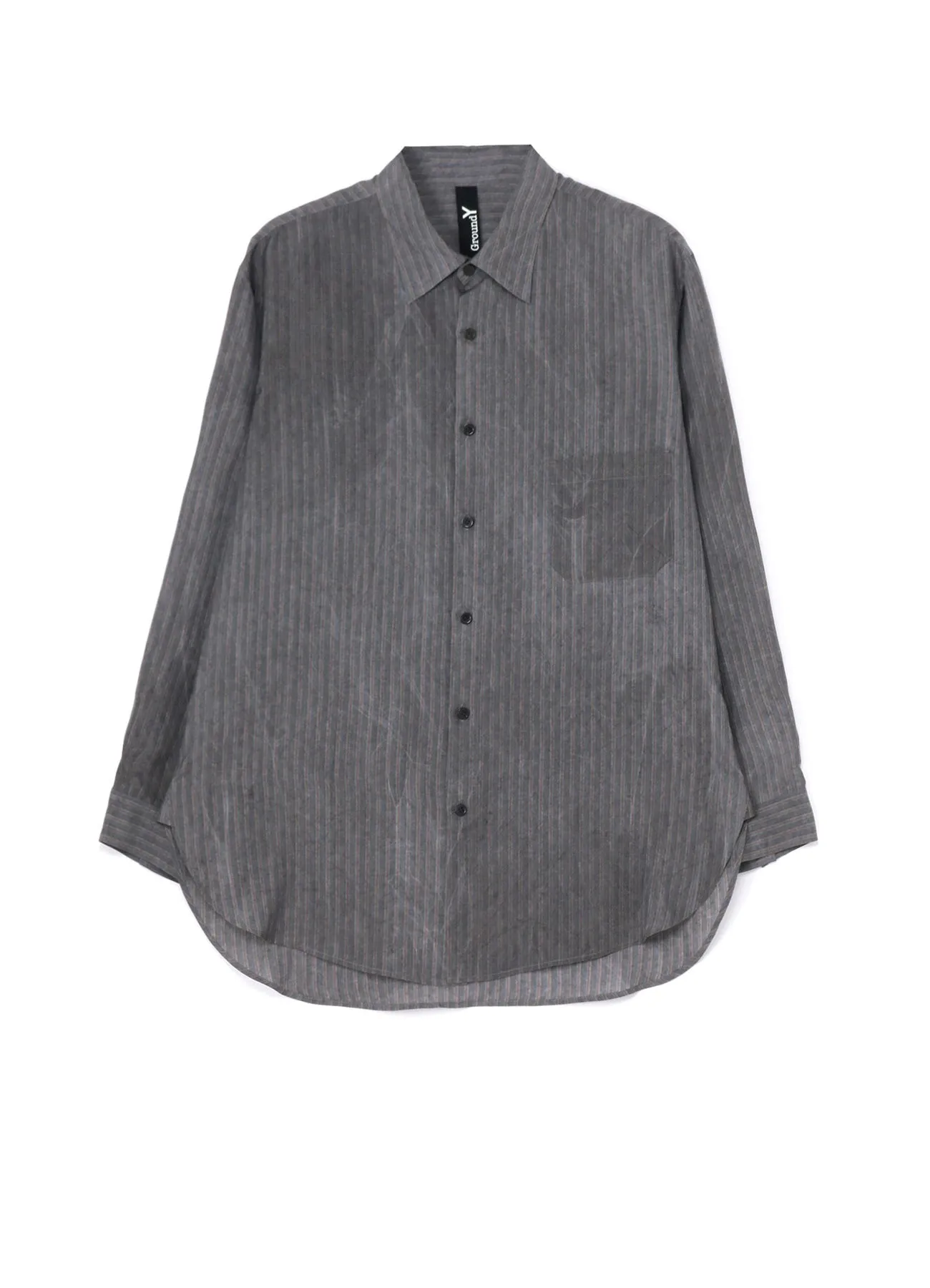 INK DYED STRIPE CUPRO RAYON A BIG COLLAR SHIRT sold by Yohji Yamamoto