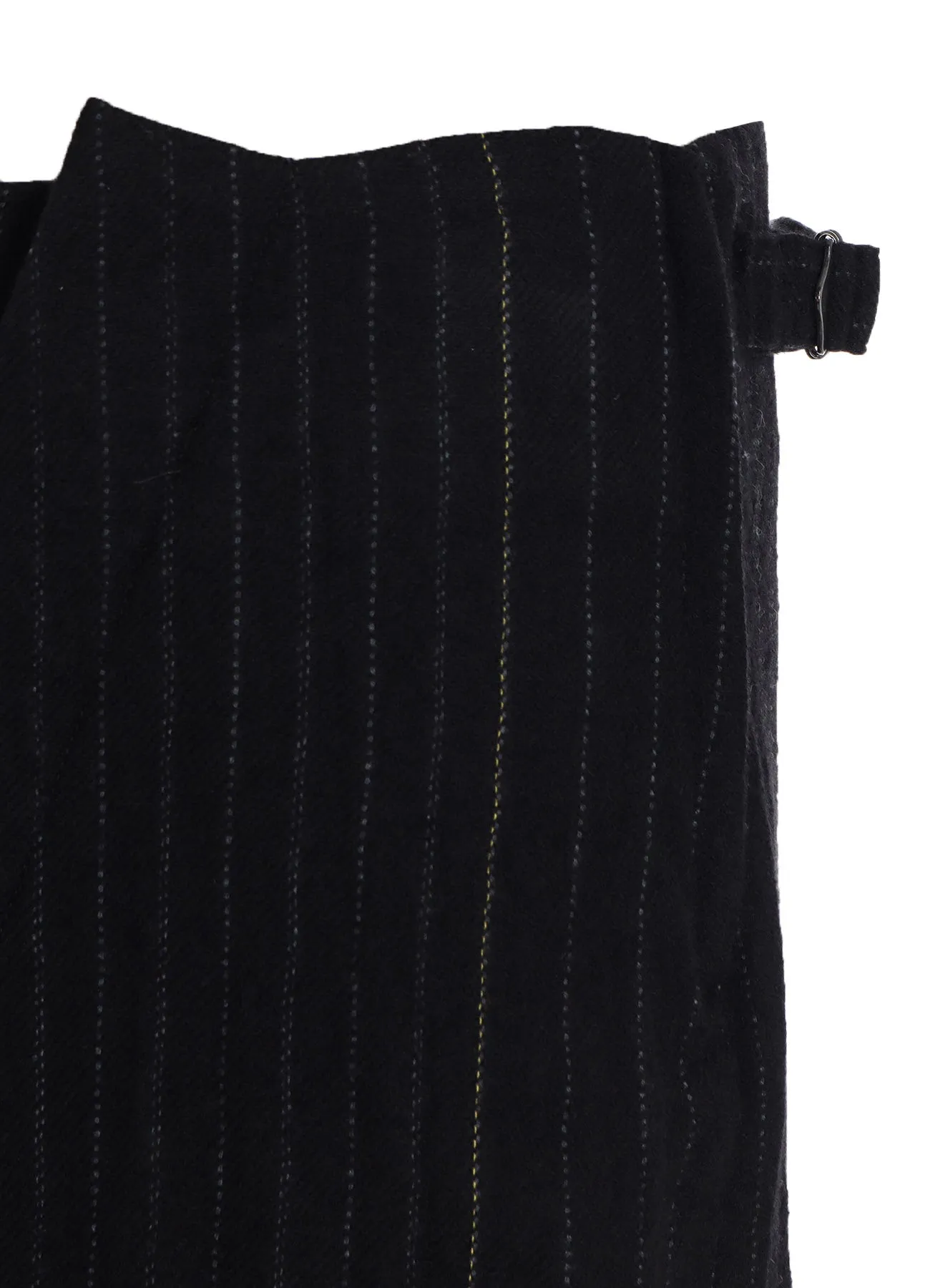 WOOL PINSTRIPE LEFT SIDE PATCH SKIRT PANTS sold by Yohji Yamamoto product image thumbnail 5