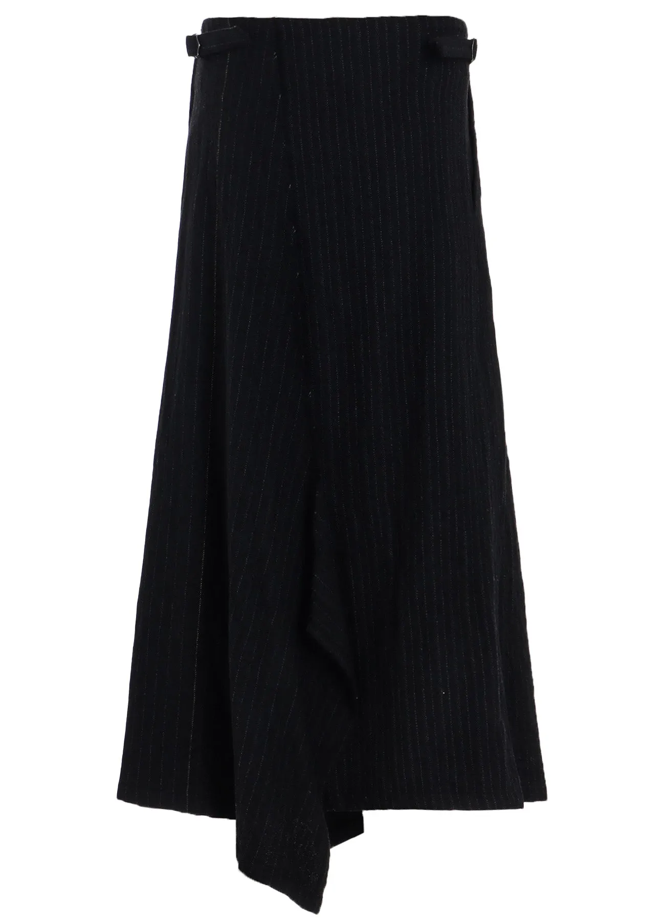WOOL PINSTRIPE LEFT SIDE PATCH SKIRT PANTS sold by Yohji Yamamoto product image thumbnail 4
