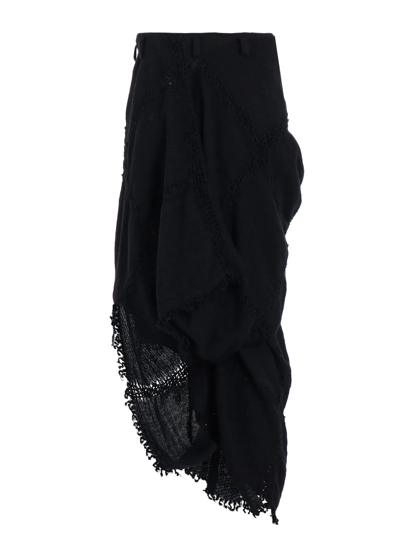 BLOCK JACQUARD KNOT DETAIL SKIRT sold by Yohji Yamamoto product image thumbnail 3
