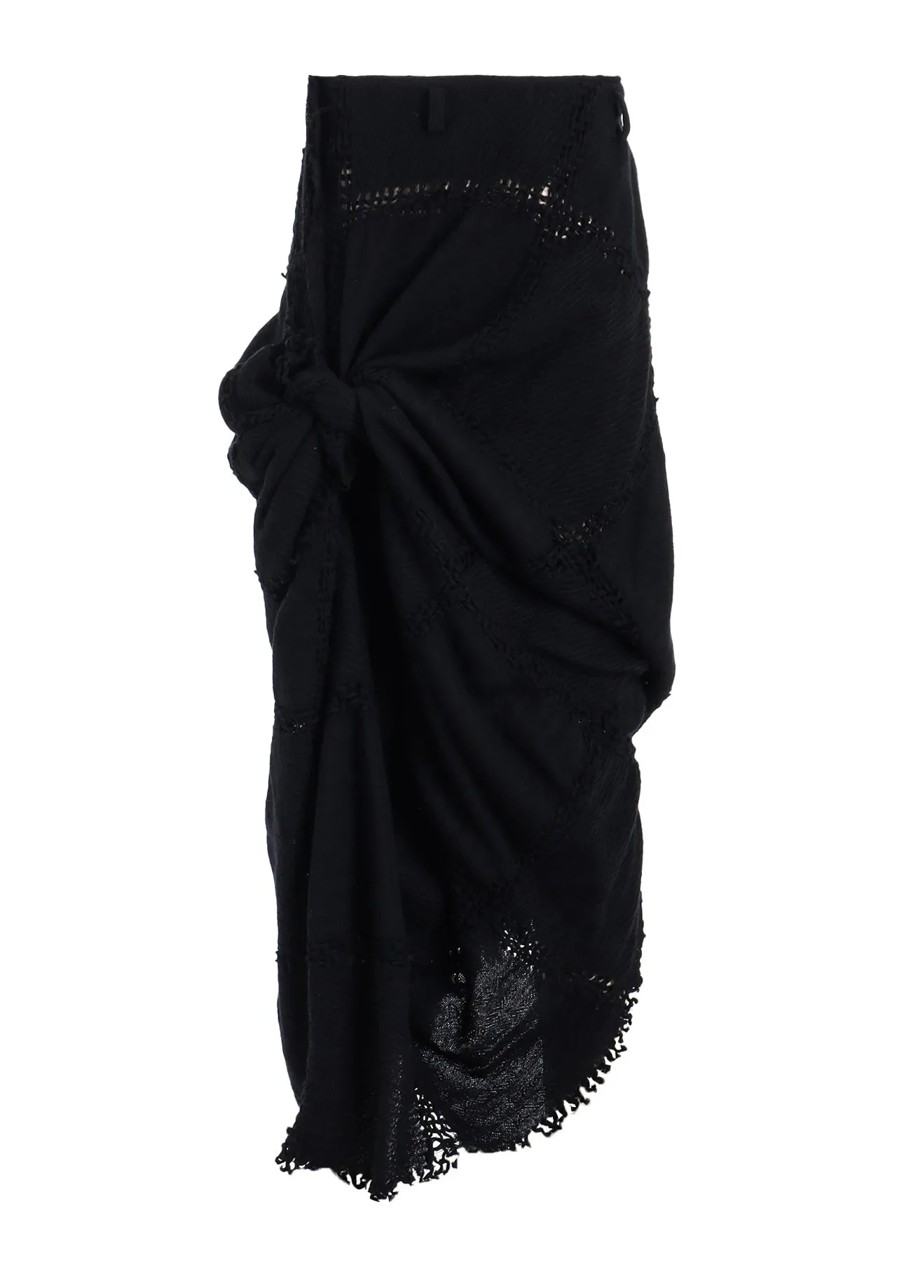 BLOCK JACQUARD KNOT DETAIL SKIRT sold by Yohji Yamamoto product image thumbnail 2