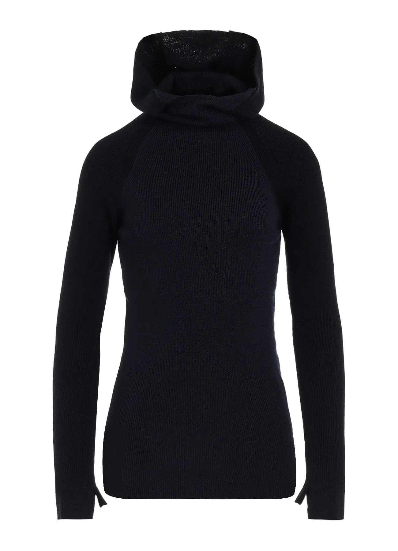 STANDARD WOOL WOSHABLE PLAIN STITCH SIDE HOODED KNITWEAR sold by Yohji Yamamoto product image thumbnail 2