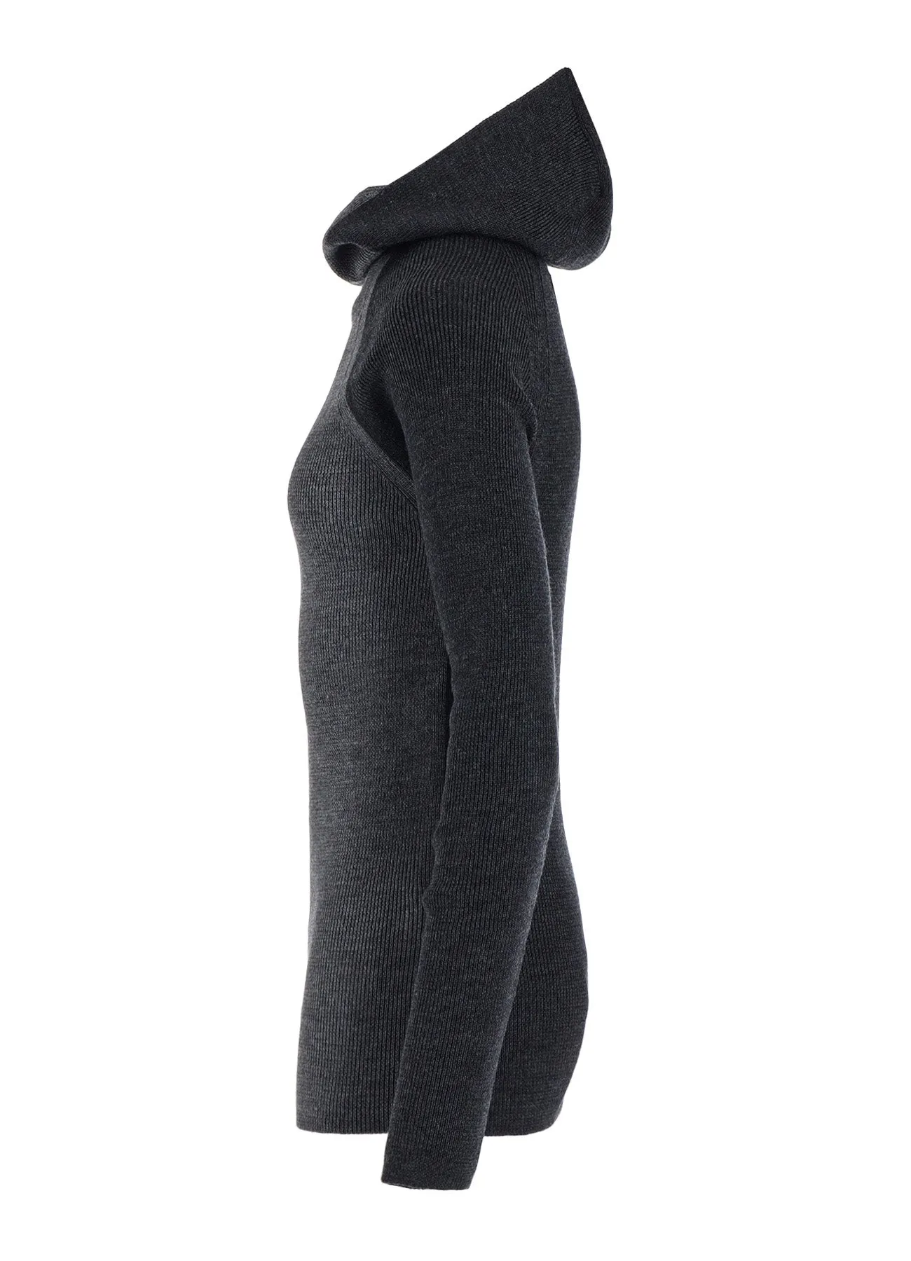STANDARD WOOL WOSHABLE PLAIN STITCH SIDE HOODED KNITWEAR sold by Yohji Yamamoto product image thumbnail 3