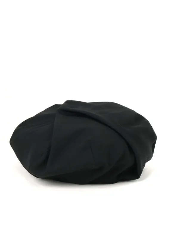 WOOL GABARDINE BERET WITH TUCKS sold by Yohji Yamamoto
