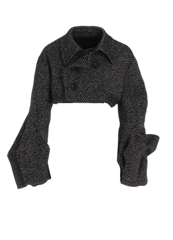 DOBBY HEATHER TWEED BOX D SLEEVES DOUBLE F SHORT JACKET sold by Yohji Yamamoto