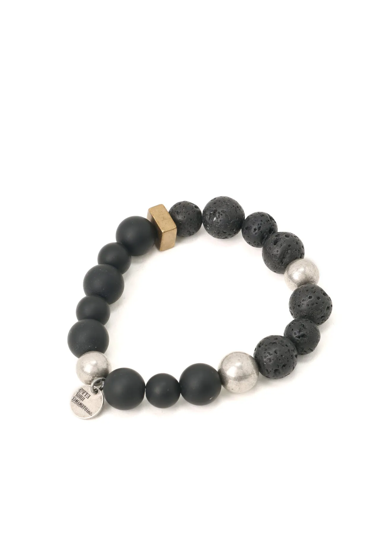 ONYX BEAD+LAVA STONE BRACELET sold by Yohji Yamamoto