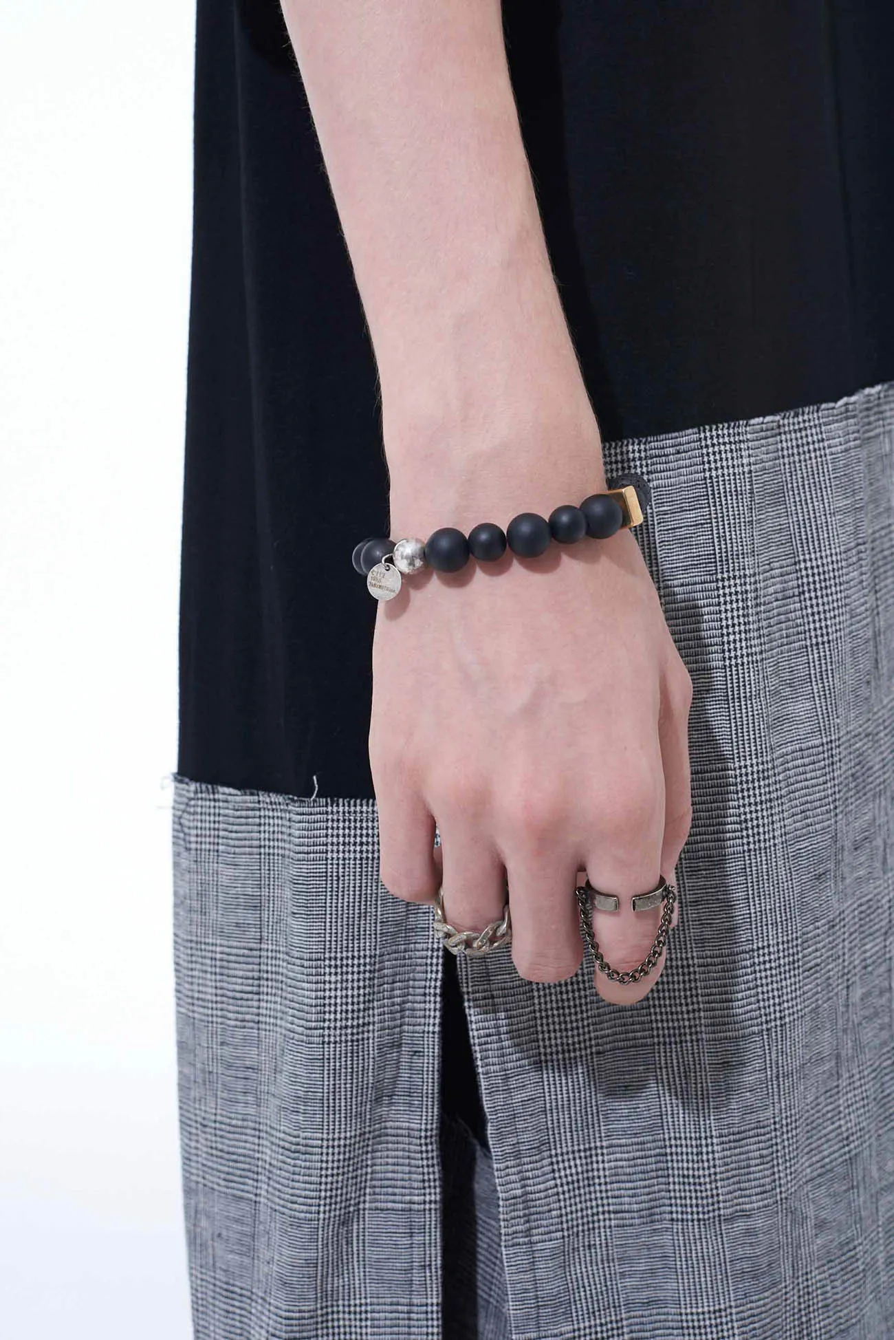 ONYX BEAD+LAVA STONE BRACELET sold by Yohji Yamamoto product image thumbnail 5