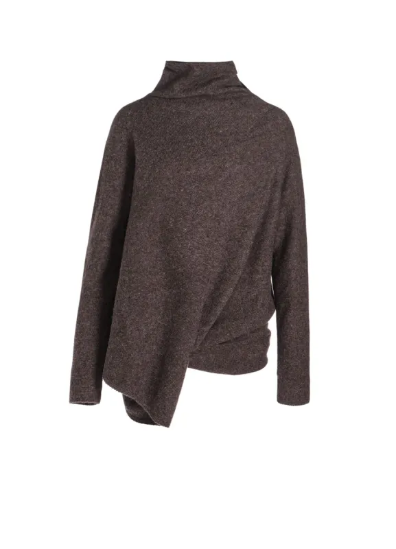 WOOL JERSEY DRAPE COLLAR PULLOVER sold by Yohji Yamamoto
