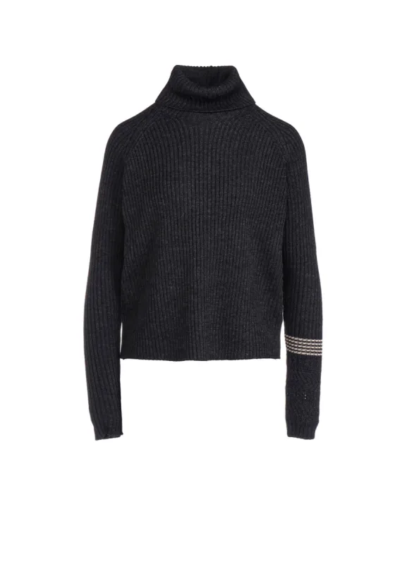 WOOL RIB TURTLE NECK PULLOVER sold by Yohji Yamamoto