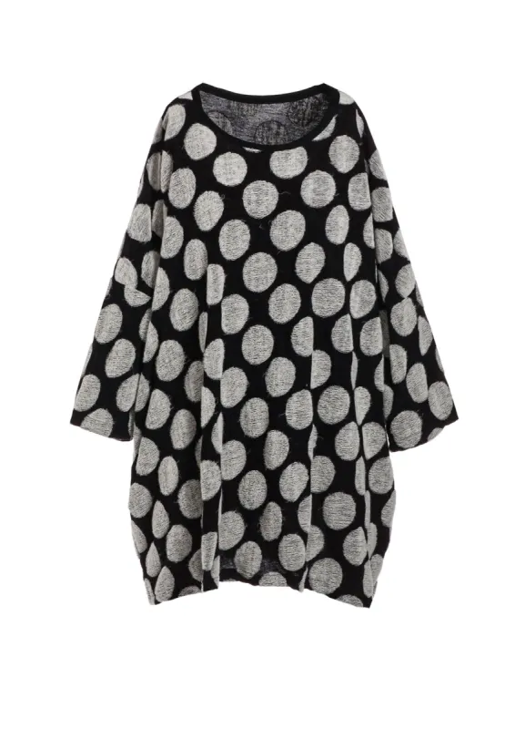 POLKA DOT PILE JQ ROUND NECK BIG T sold by Yohji Yamamoto