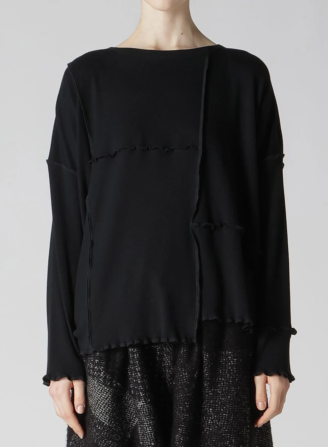 C/Ry RIB PATCHWORK WIDE PULLOVER sold by Yohji Yamamoto product image thumbnail 4