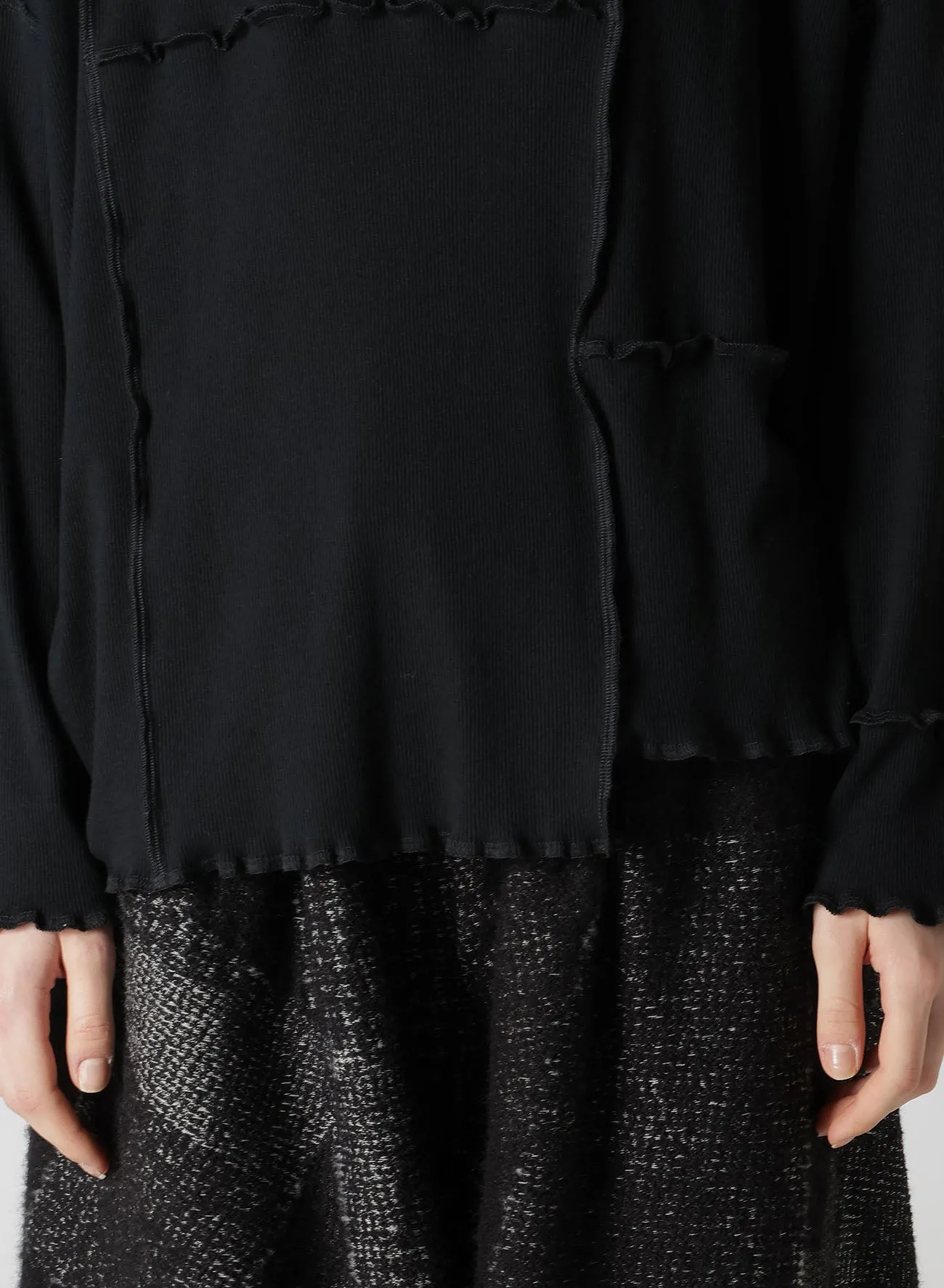 C/Ry RIB PATCHWORK WIDE PULLOVER sold by Yohji Yamamoto product image thumbnail 5
