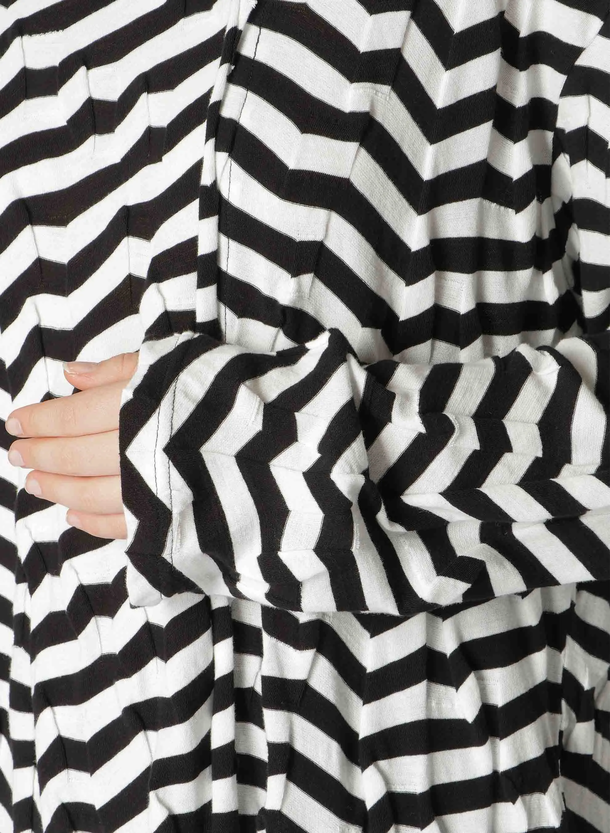 GEOMETRY LINKS STITCH STRIPED ASYMMETRIC LONG SLEEVE T B sold by Yohji Yamamoto product image thumbnail 5