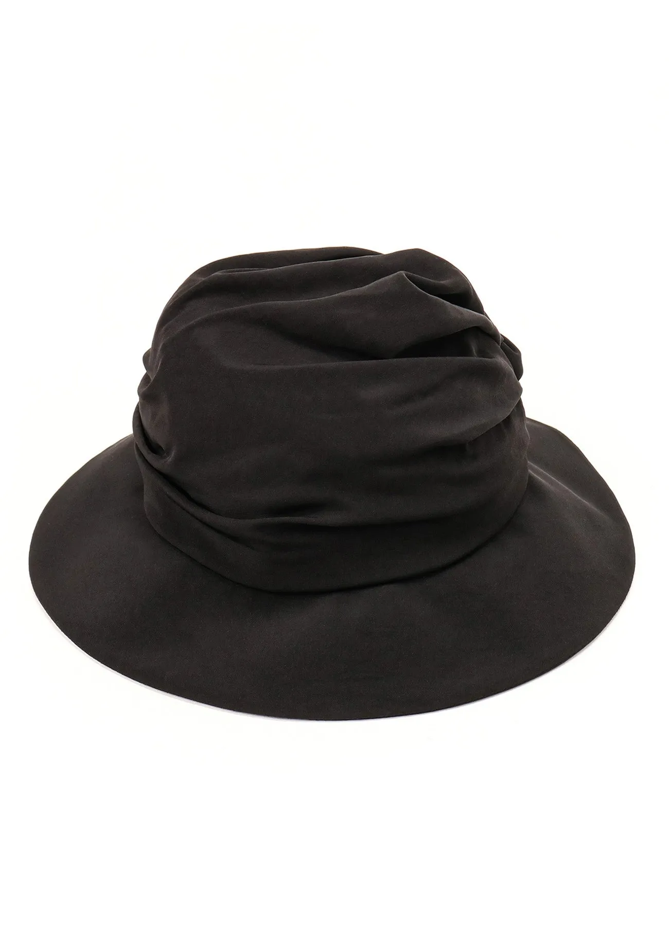 CREPE de CHINE DRAPE TUCKED HAT sold by Yohji Yamamoto