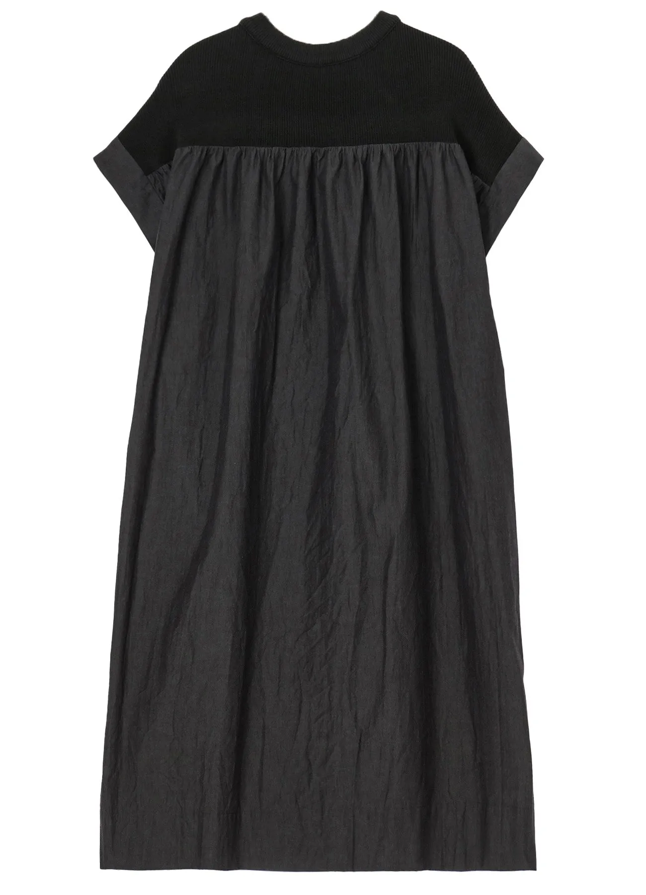 COTTON CHAMBRAY RIBBED FLY FRONT OPEN DRESS sold by Yohji Yamamoto product image thumbnail 3