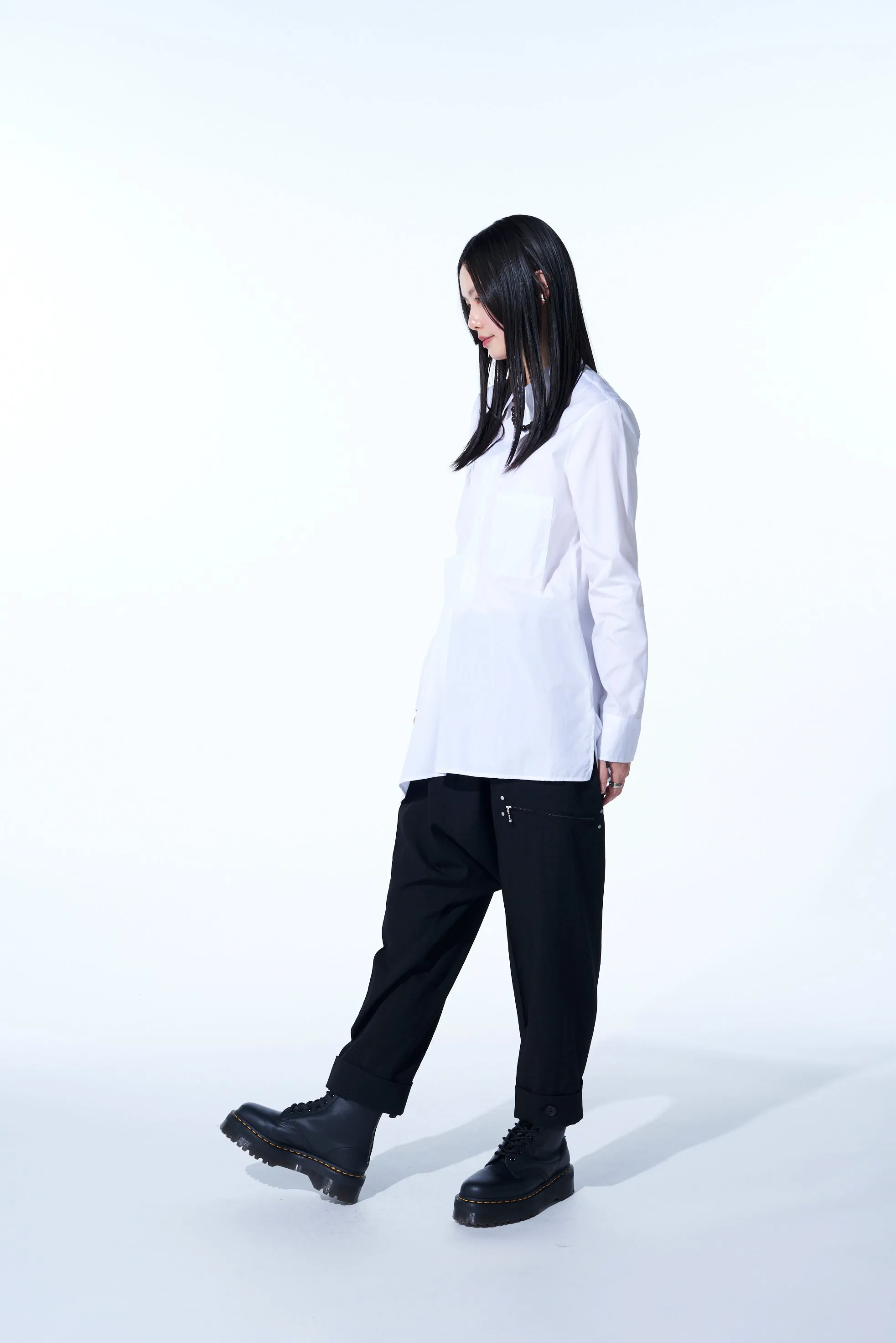 COTTON BROAD CLOTH DRAPED SHIRT sold by Yohji Yamamoto product image thumbnail 4