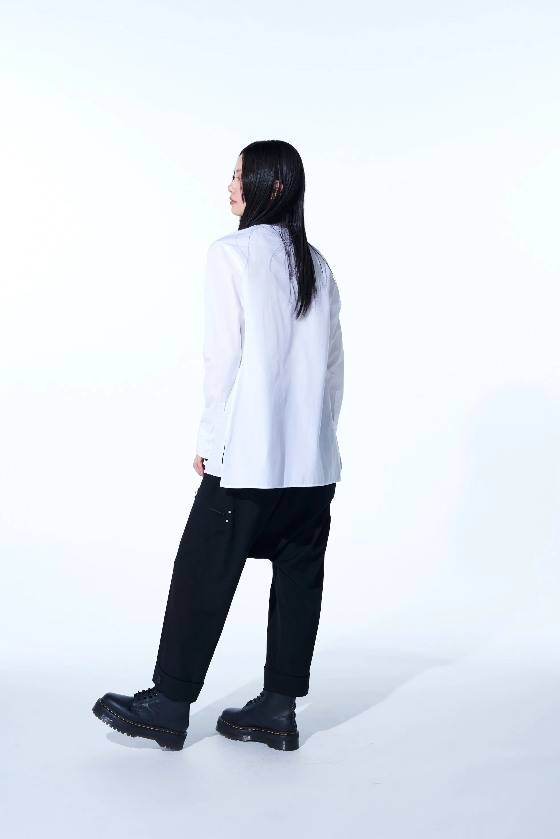 COTTON BROAD CLOTH DRAPED SHIRT sold by Yohji Yamamoto product image thumbnail 5